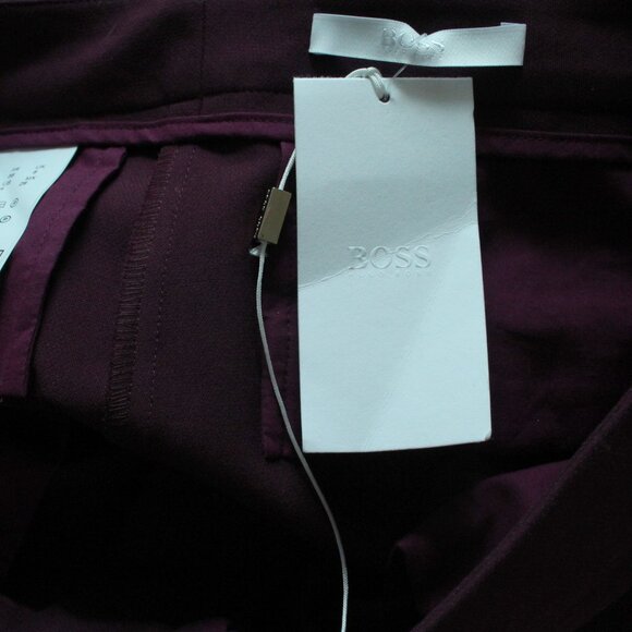 Hugo Boss Atiluna Burgundy Slim Fit Mid Rise Trouser Ankle Pants IT 40 US 4 NWT - Picture 5 of 6